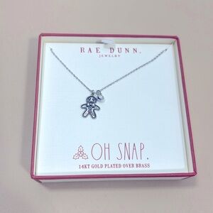 NIB Ray Dunn gingerbread/Christmas 14 KT gold plated necklace over brass